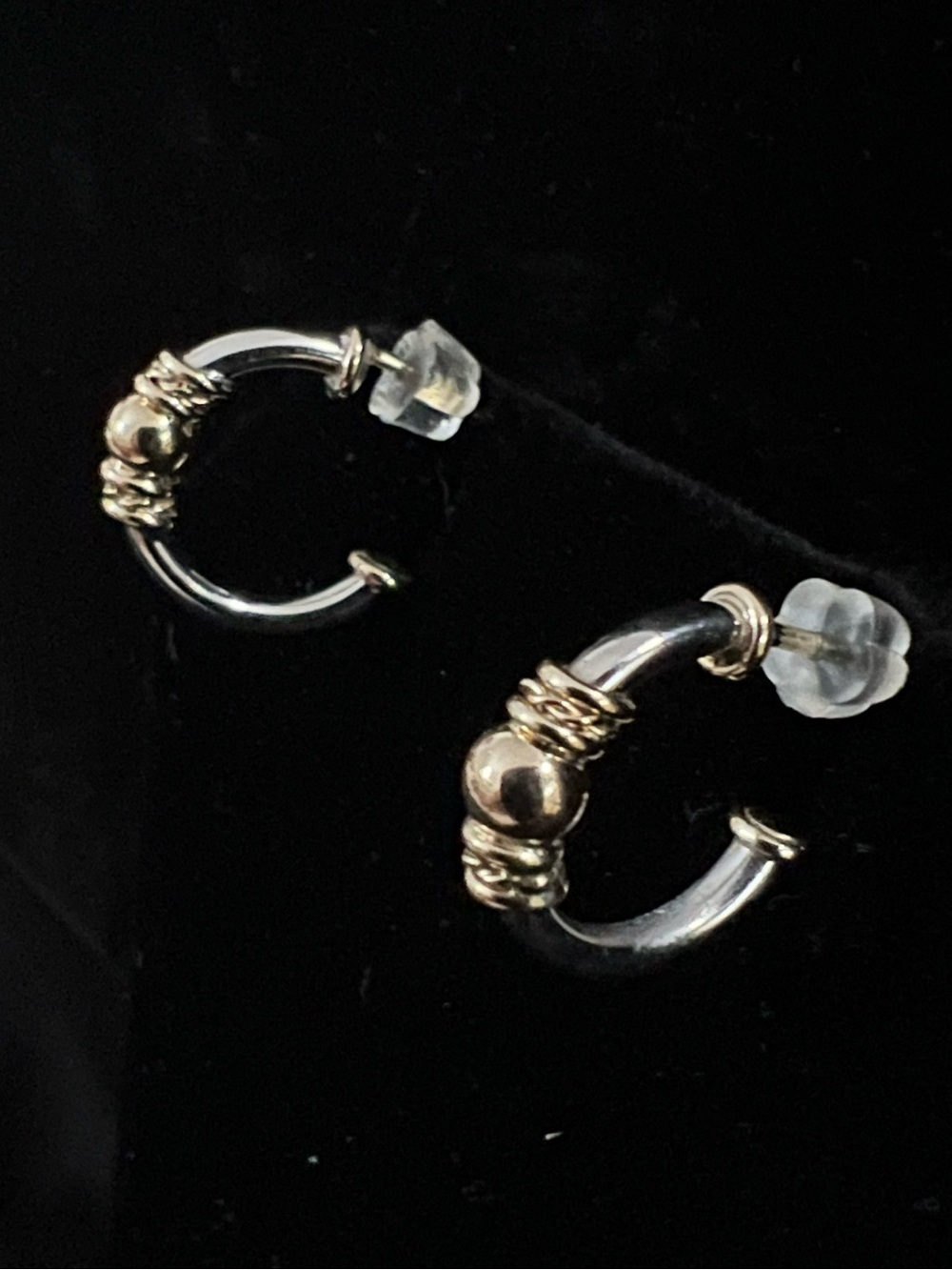 14k Two-Tone Gold Hoop Earrings - Women's Jewelry